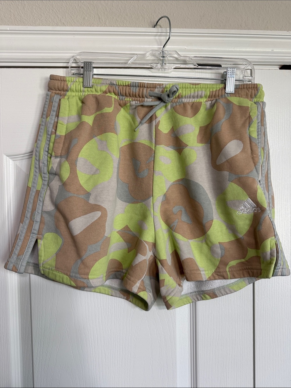 adidas Lime Green and Tan Floral Camo Shorts